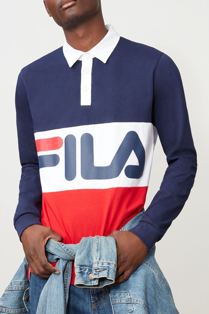 Polo Fila Barbati Bleumarin/Rosii/Albi Harley Rugby DLER-09572